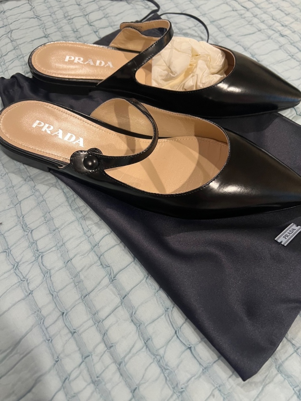 PRADA Women's Solid Mary Jane- Size 41 - Picture 2 of 3